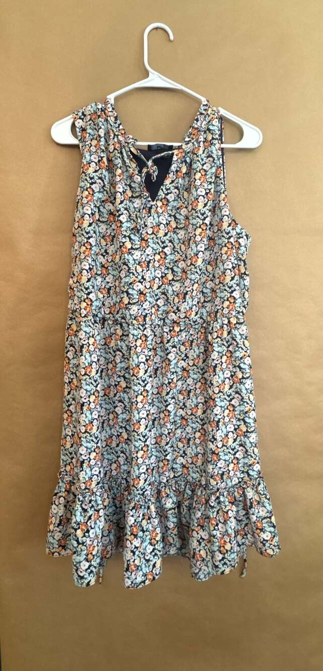 IZ Byer Dress Size XXL Floral Print Sleeveless Ruffle Hem